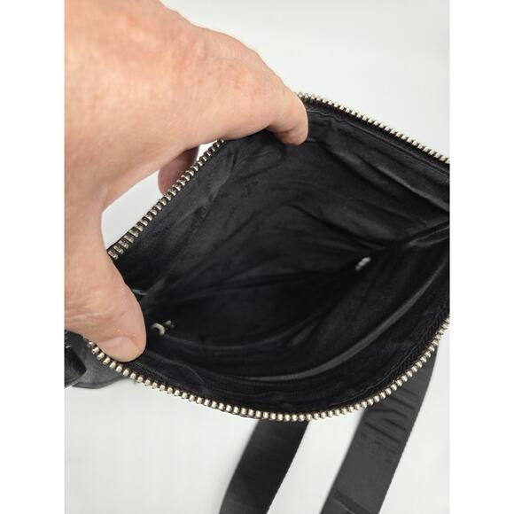 PRUNE Pebbled Black Leather Cross Body Bag Zip Foldover - Picture 6 of 16